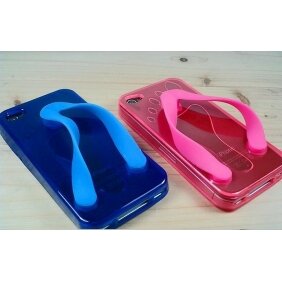 Curiosa funda para iPhone 4 con forma de sandalia, la Flip Flop Slipper TPU, flip flop funda iphone 4