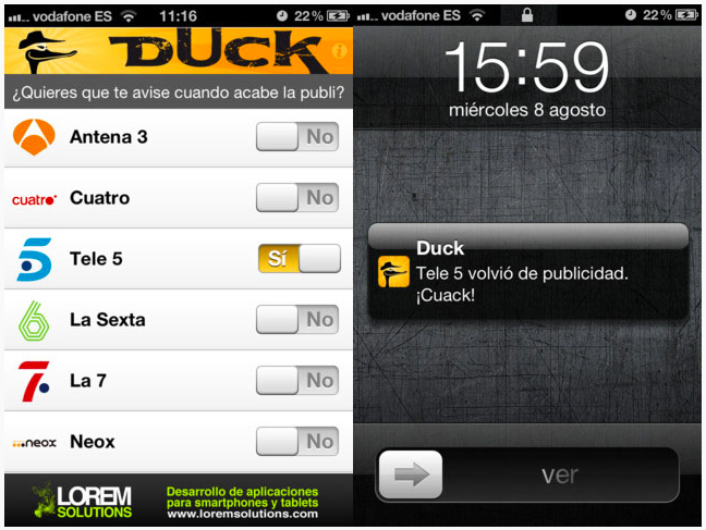 Duck: olvídate de la publicidad en la televisión con esta aplicación [App Store], Screen Shot 2012 08 26 at 18.13.44